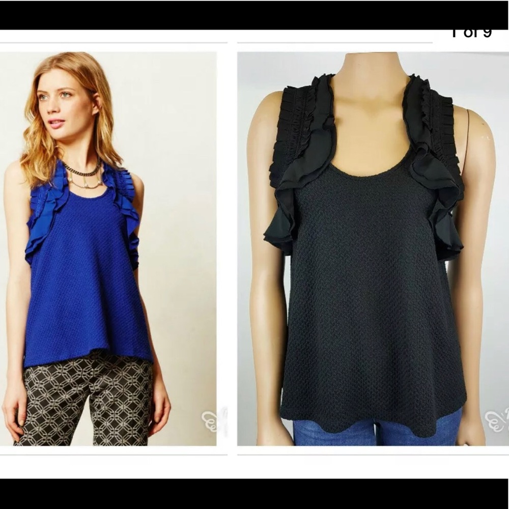 🛍3 for 25🛍Deletta for Anthropologie Ruffled Tank